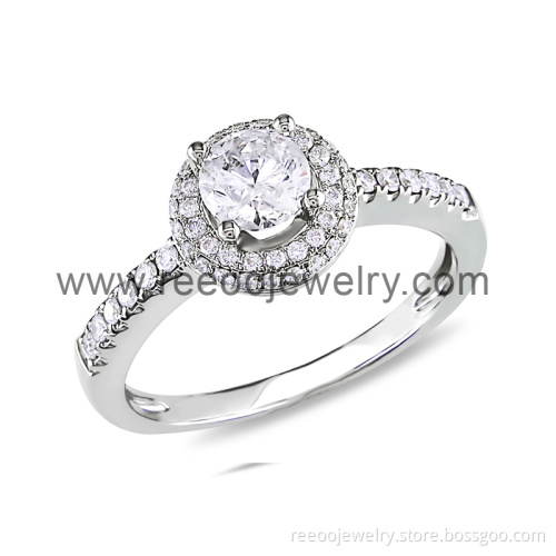 Sterling Silver Vintage Style Round CZ Stone Engagement Ring